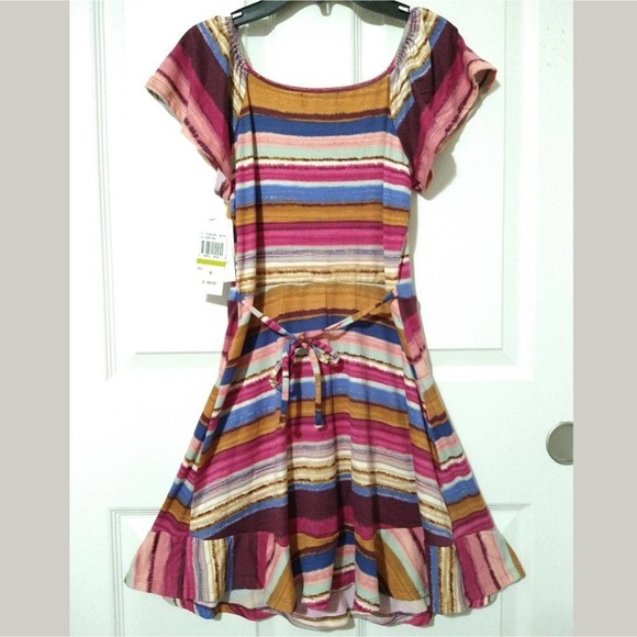 Speechless Big Girls Flutter Sleeve Dress Pink Multi, Size 12, New NWT - Picture 4 of 6